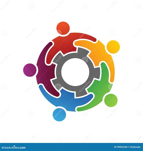 Group of Diverse People Working Together Logo Concept Stock Illustration - Illustration of ...