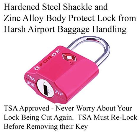 4 Colors TSA Approved Luggage Locks Ultra-Secure Dimple Key Travel ...