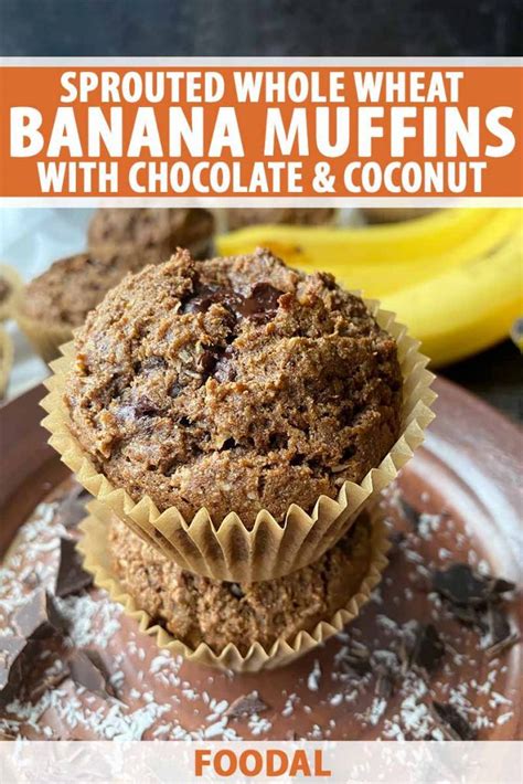 Sprouted Wheat Coconut Cocoa Banana Muffins Recipe | Foodal