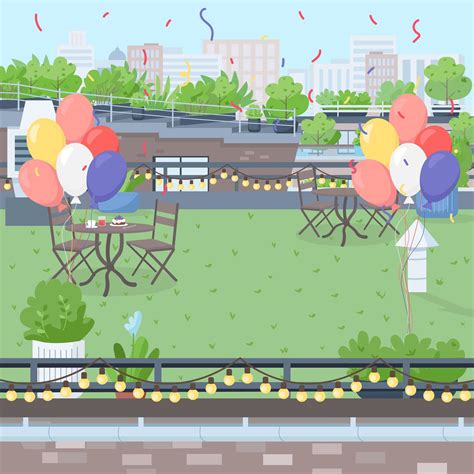 Rooftop party flat color vector illustration 1815241 Vector Art at Vecteezy