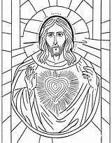Sacred Heart  Catholic Coloring Page sketch template