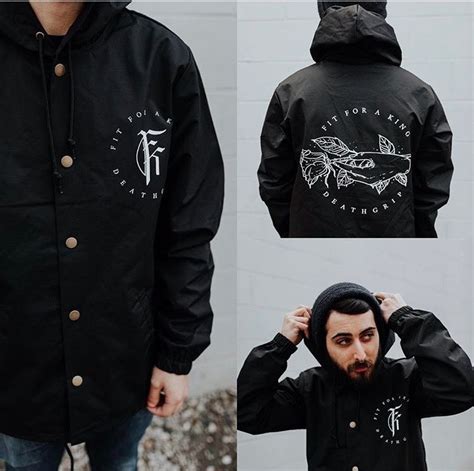 Fit For A King merch / black deathgrip windbreaker