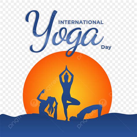 International Day Clipart Vector, International Yoga Day With Sun Logo, Silhouette, Health, Logo ...