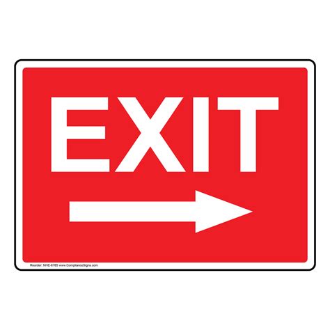 Exit With Right Arrow Sign NHE-6765