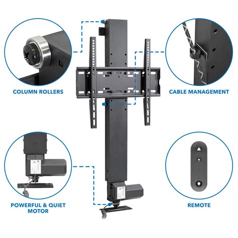 Mount-It! Motorized TV Lift With Remote Control For Screens 32 To 48 Height Adjustable Hideaway ...