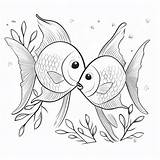 Premium Photo  Kissing Gourami Cute Kawaii Hand Drawn coloring sketch template