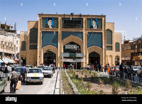 Entrance facade, Bazaar Reza, Mashhad, Razavi Khorasan Province, Iran, Persia, Western Asia ...