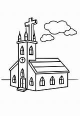 Coloring Pages Of Church sketch template