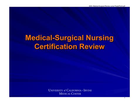 Medical-Surgical Nursing Certification Review