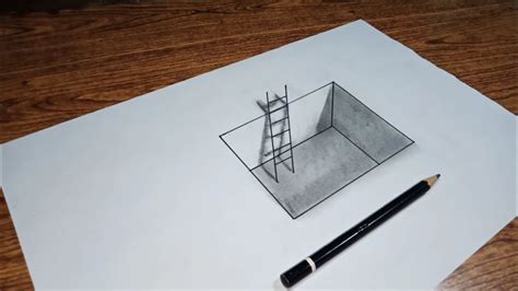 how to draw 3d optical illusion stairs and holes - YouTube