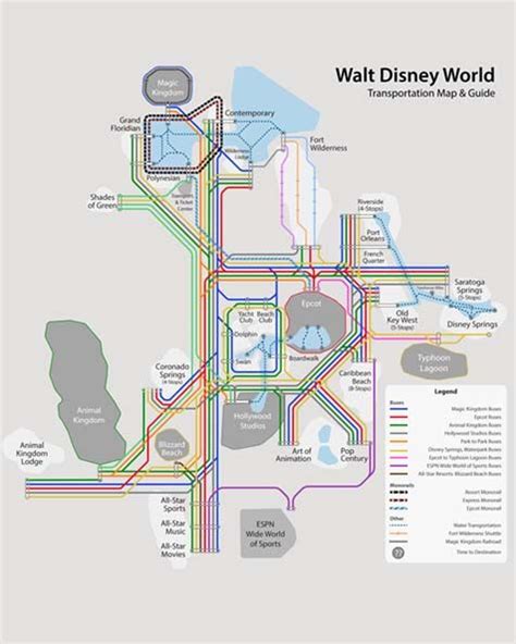 Disney Transportation Map | Disney World Transportation, Disney transportation, Disney map