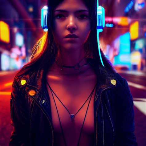 cyberpunk young woman with nice body, character | Midjourney