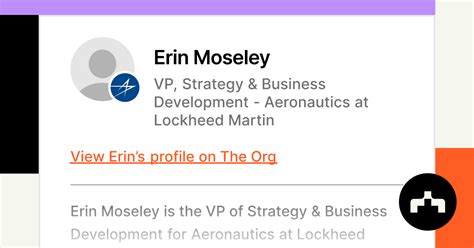 Erin Moseley - VP, Strategy & Business Development - Aeronautics at Lockheed Martin | The Org