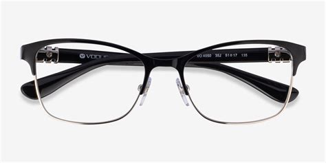 Vogue Eyewear VO4050 - Cat Eye Black Silver Frame Glasses For Women | Eyebuydirect