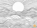 Sunrise Coloring Page For Adults  Free Printable In 2024 sketch template