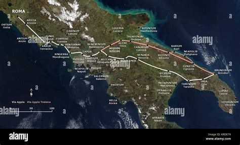 Via Appia map Stock Photo - Alamy