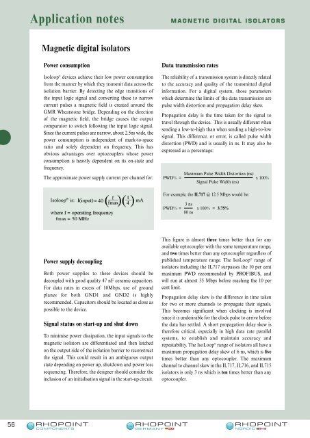 Digital isolator applications - Rhopoint Components