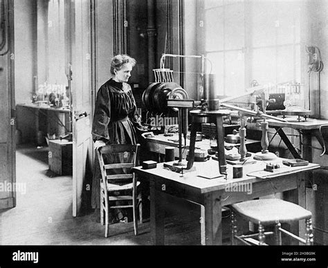 Marie Curie. The Nobel prize winning scientist, Marie Skłodowska Curie (1867-1934) in her ...