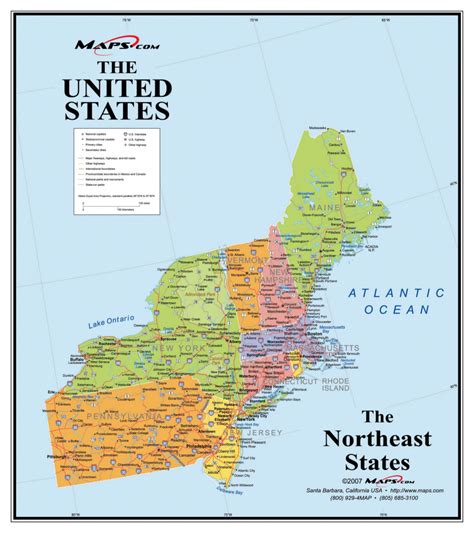 Northeast Region States And Capitals Map - Printable Map