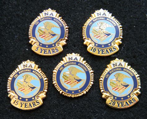 Point Emblems: FBINAA Years of Service Pins