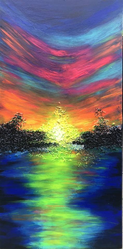 Abstract Bright Sunset Painting by Veronica Ungureanu | Saatchi Art