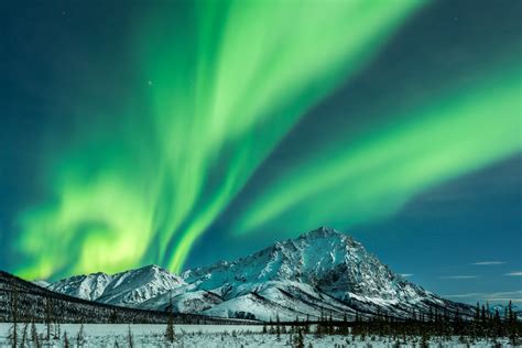 Alaska Mountain with Aurora Under Full Moon Fine Art Photo | Photos by Joseph C. Filer