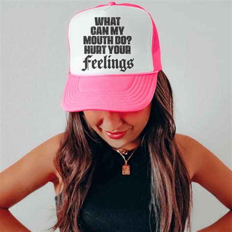 What Can My Mouth Do Trucker Hat – Peachy Sunday