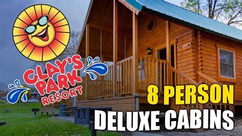 8-Person Deluxe Cabin Rental at Clay's Park Resort - YouTube