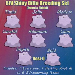 6IV Shiny Ditto Breeding Set Everstone/Destiny Knot Pokemon Guide [Sword/Shield] | eBay