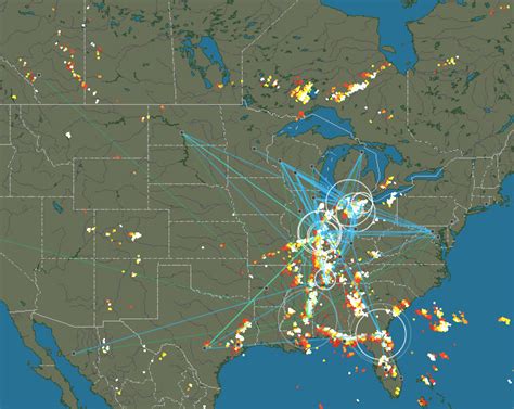 Realtime map of lightning strikes