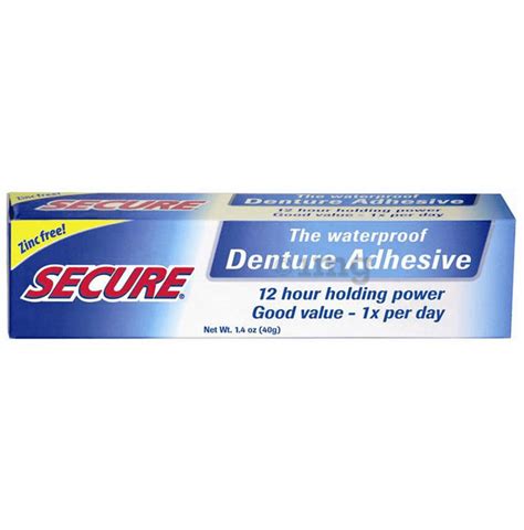 Secure Denture Adhesive Cream: Buy tube of 20 gm Cream at best price in India | 1mg