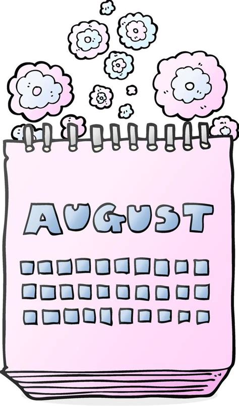 freehand drawn cartoon calendar showing month of august 12015212 Vector ...