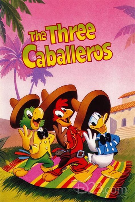 the three caballeros movie poster with many cartoon characters in front ...