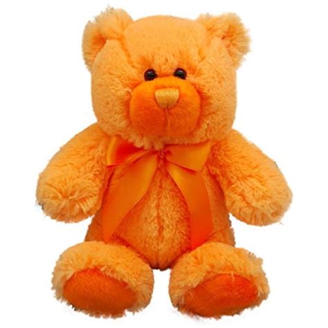 anico plush teddy bear, stuffed animal, bright orange, 8 inches tall - Walmart.com - Walmart.com