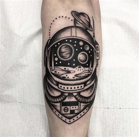 astronaut helmet reflection tattoo - jeanclaudevandammebrother