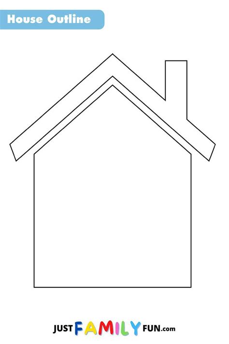 Free Printable House Outline Shape, Template, Stencil | House outline ...