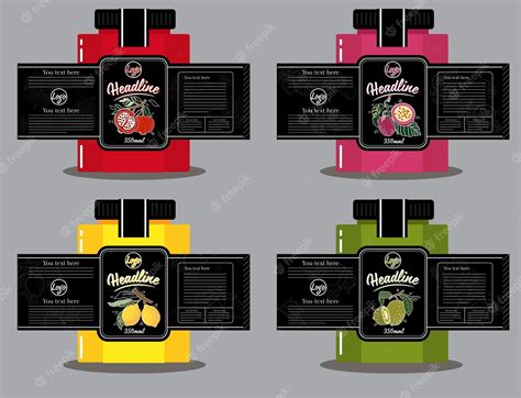 Premium Vector | Fruit Juice Bottle Label EPS