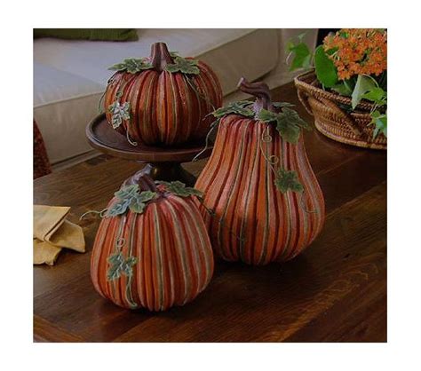 Set of 3 Carved Ribbed Pumpkins by Valerie — QVC.com | Pumpkin, Cute ...