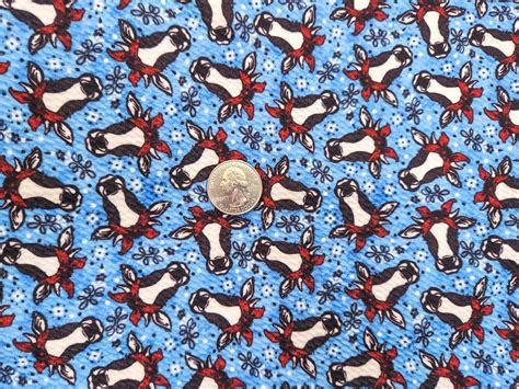 Blue Cow Fabric Strip – Rubyfoxsupply