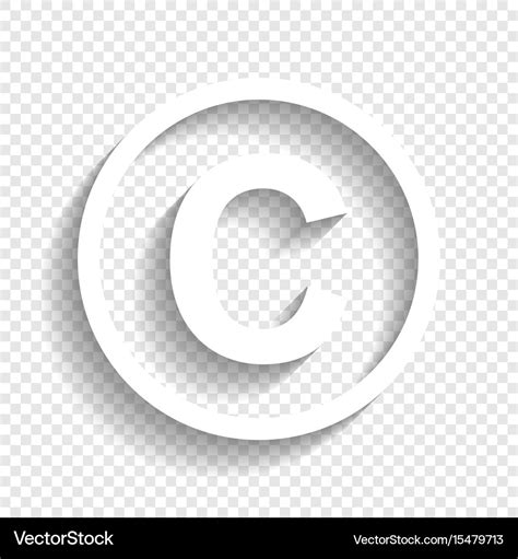 Copyright sign white icon Royalty Free Vector Image