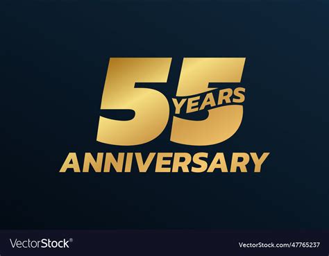 55 years anniversary logo design 55th birthday Vector Image