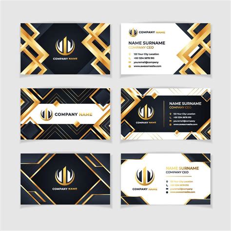 Elegant Black and Gold Business Card Template 16730392 Vector Art at Vecteezy