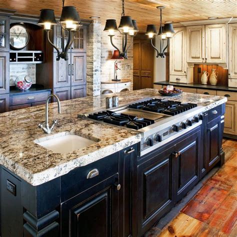 SIZE OF ISLAND | Rustic kitchen design, Kitchen island with stove, Kitchen island with sink