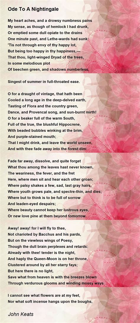 Ode To A Nightingale Poem by John Keats - Poem Hunter