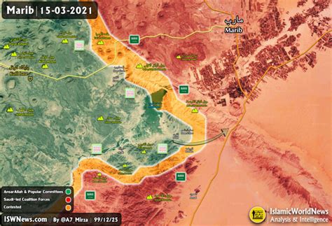 Latest Updates on Marib front, 15 March 2021 (Map Update) - Islamic World News