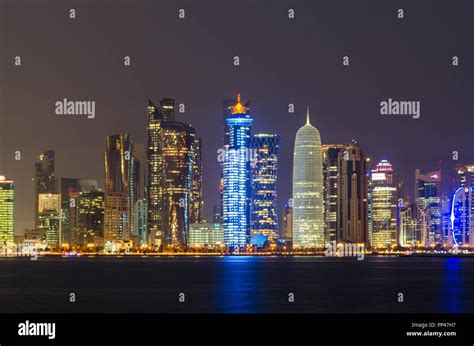 Doha City at night, Qatar Stock Photo - Alamy