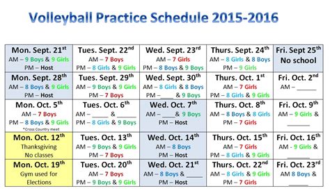 MidSun School Blog: Volleyball Practice Schedule 2015-2016