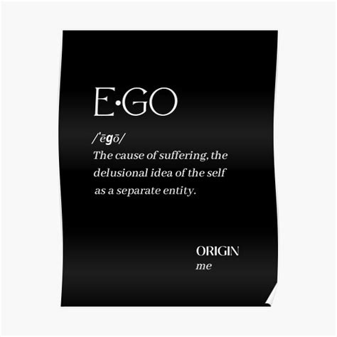 "Ego Origin Definition" Poster for Sale by CF-Collection | Redbubble