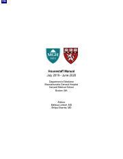 MGH Department of Medicine Housestaff Manual Overview | Course Hero