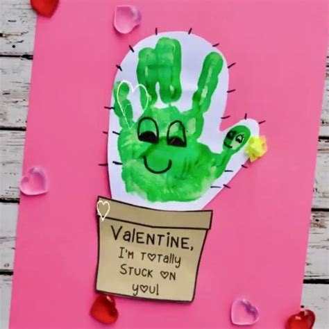 Cute kids valentines craft / stuck on you / cactus | Valentine crafts, Valentines for kids ...